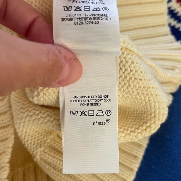 NWT! Boy’s POLO Ralph Lauren snowflake cotton & wool blend sweater Lg (14/16) - Picture 6 of 6